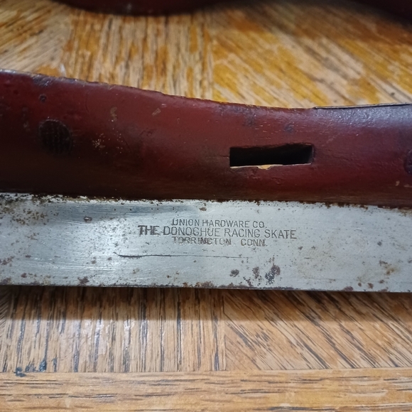 Antique Brass Iron Donoghue Racing Ice Speed Skate Shoes Union Hardware 17-1/2". - Picture 7 of 7